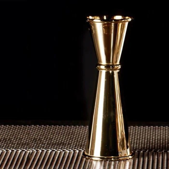 Japanese-Style Jigger, Gold Plated 1oz x 2oz