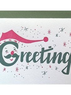 Violet Press Violet Press "Santa Greetings" Letterpress Greeting Card