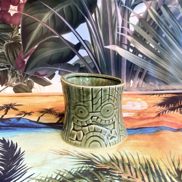 Short and Stubby Ceramic Tiki Mug, 8oz