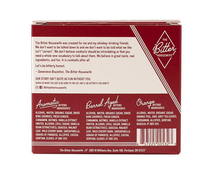 The Bitter Housewife Bitters Sampler Set #1, 3x 1oz bottles