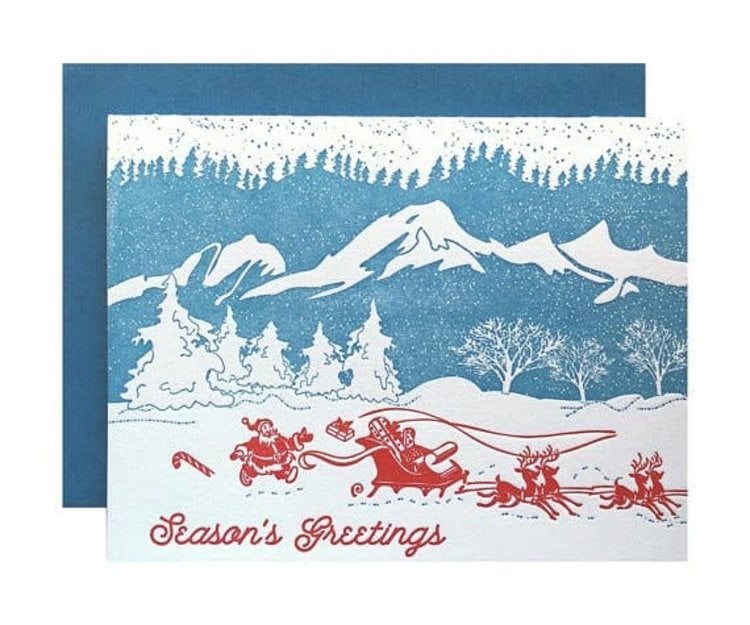 Violet Press "Mountain Christmas" Letterpress Greeting Card