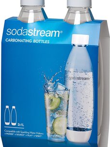Sodastream Carbonating Bottles - 1L,White (twinpack)