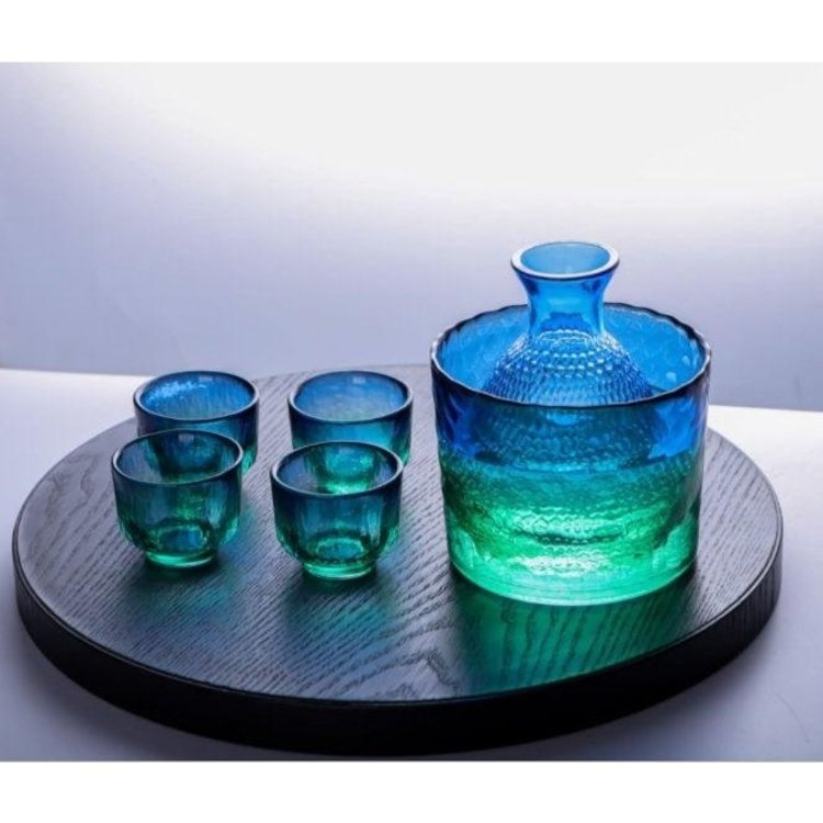 Peacock Green Japanese Sake Set