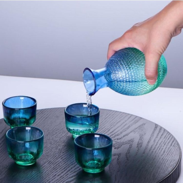 Peacock Green Japanese Sake Set
