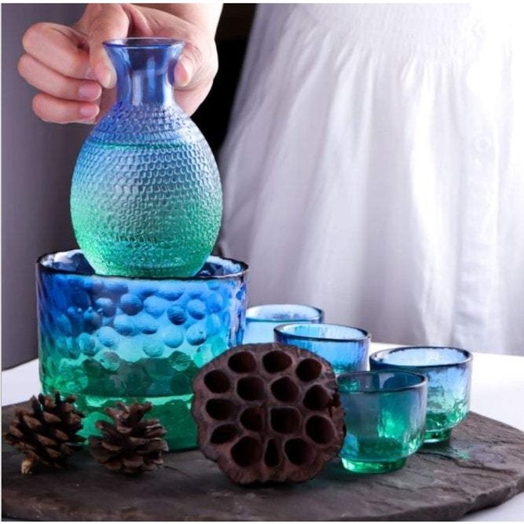 Peacock Green Japanese Sake Set